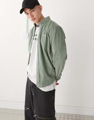 Obey - Grafton - Camicia in velluto a coste verde - view 1