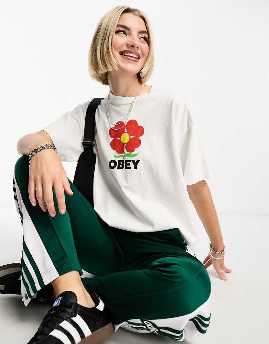Obey growth boxy t-shirt in white