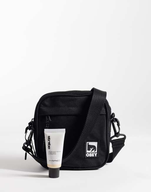 Obey half eye logo crossbody bag in black, 2 of 4