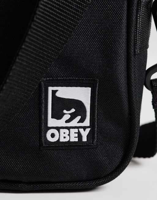 Obey half eye logo crossbody bag in black, 3 of 4