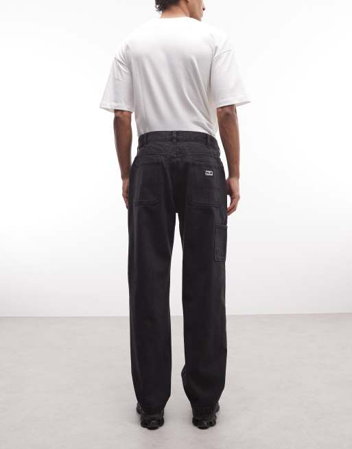 Obey hardwork carpenter denim jeans in faded black | ASOS