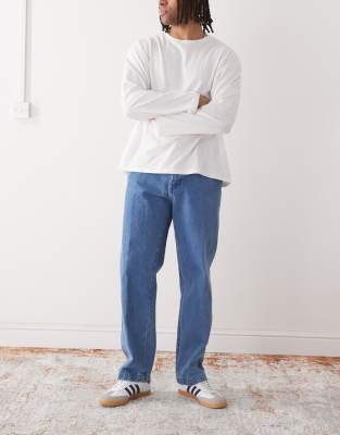 Obey Obey hardwork carpenter jeans in light indigo-Blue