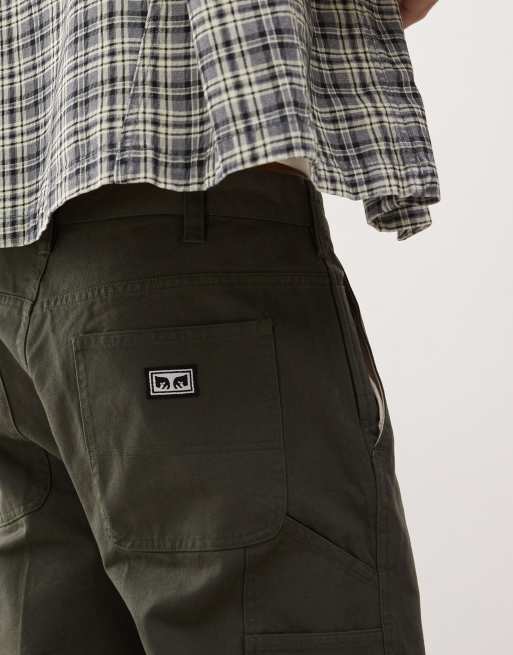 Obey hardwork carpenter pants in green, 5 of 5