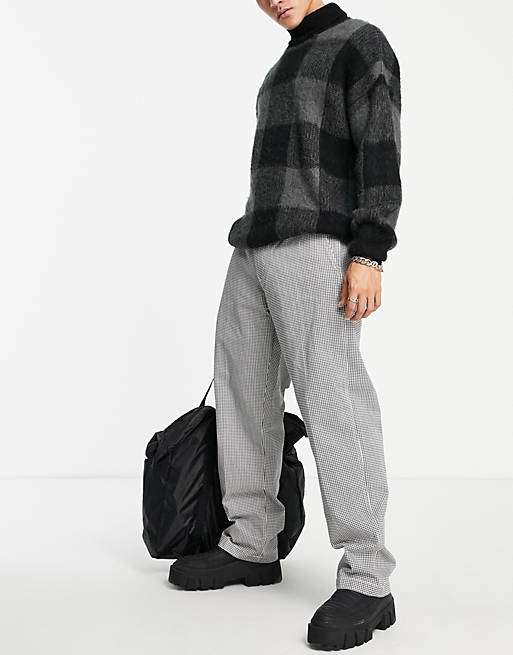 Trousers & Chinos Obey hardwork carpenter trousers in black houndstooth 
