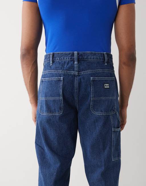 Obey - Hardwork - Jean style charpentier - Indigo délavé, 4 de 5