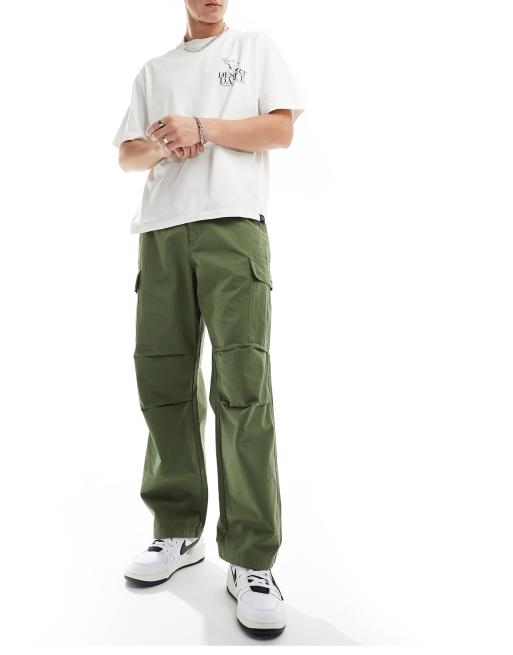 Obey - Hardwork - Pantaloni in tessuto ripstop color kaki