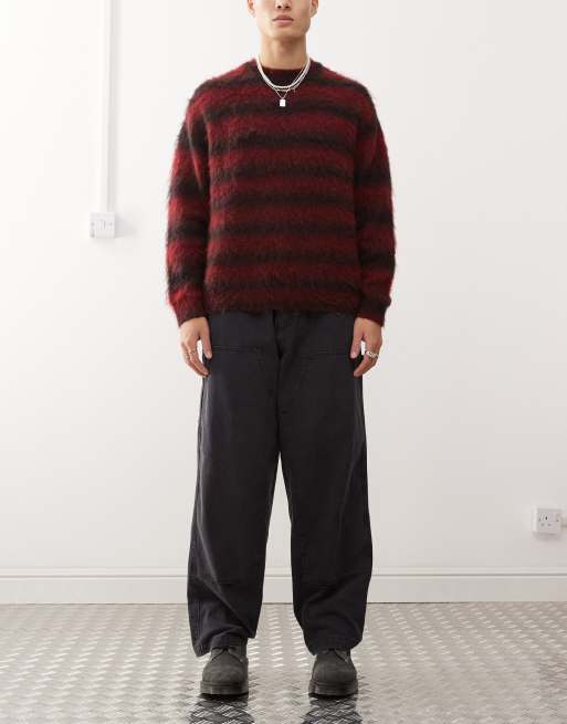 Obey - Hardwork - Pantaloni neri effetto scolorito 