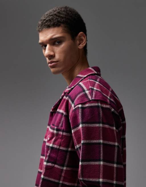 Obey - Harold - Chemise en flanelle à manches longues - Rouge et violet, 4 de 5