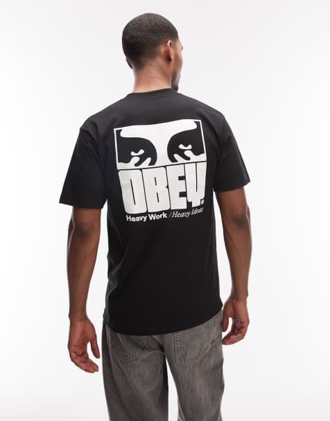 Obey - Heavy Ideas - T-shirt à logo avec imprimé au dos - Noir - view 1