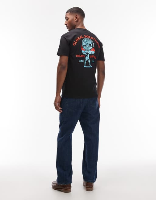 Obey heavy lifting t-shirt in black, 2 of 5