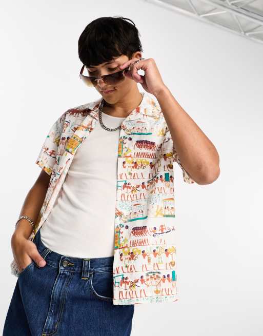 Obey - Heiro - Overhemd met print in wit