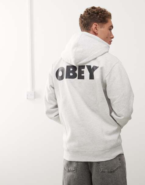 Obey - Hoodie met opvallend logo in grijs - view 1