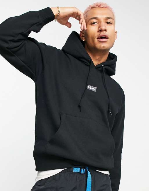 Obey - Hoodie met zwart staafje in zwart