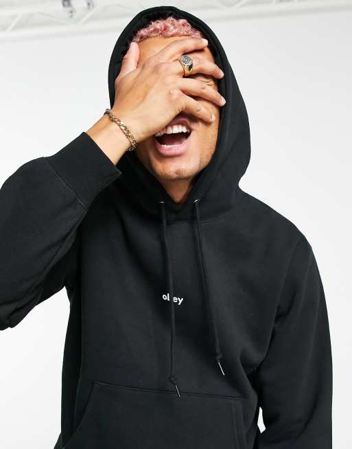 Obey - Hoodie met zwart staafje in zwart, 3 van 4