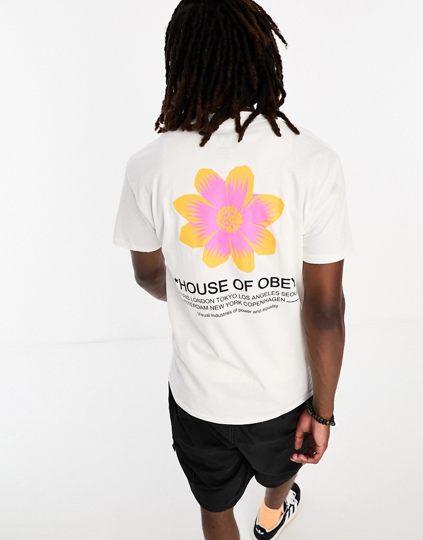 Obey house of obey backprint t-shirt in white
