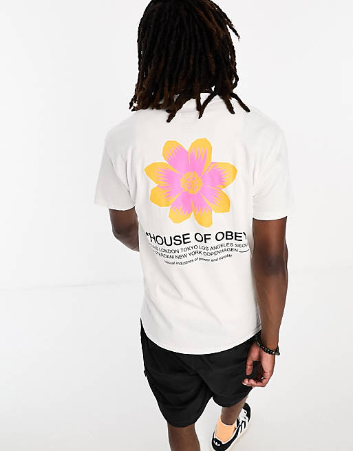 Obey house of obey backprint t-shirt in white | ASOS