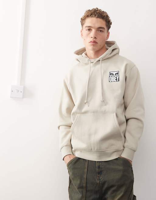 Obey – Icon – Beżowa bluza z kapturem z nadrukiem oczu na plecach, 4 z 4