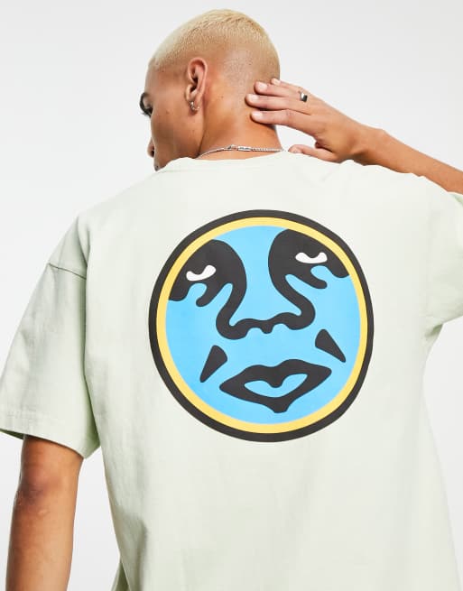 Obey icon circle back print t-shirt in light green