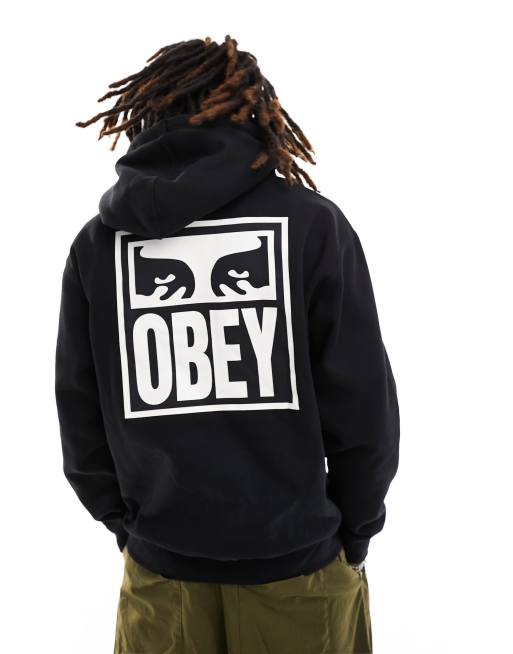 Obey – Icon Eyes 2 – Czarna bluza unisex z kapturem i nadrukiem, 3 z 4