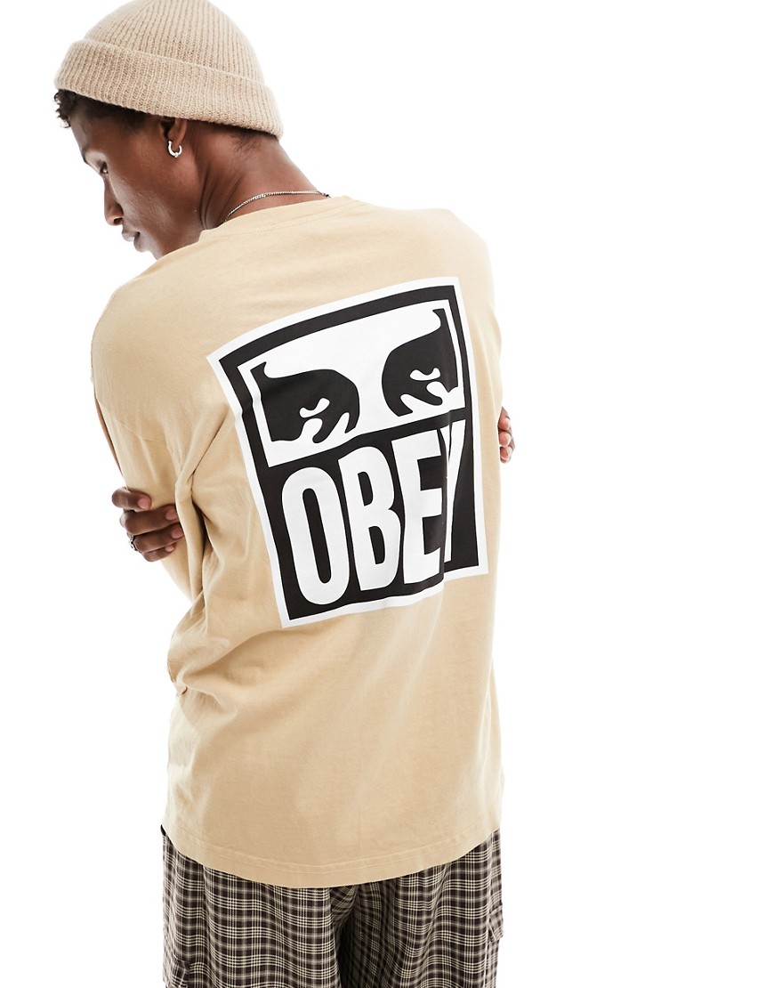 Obey icon eyes 2 long sleeve top in beige-Neutral