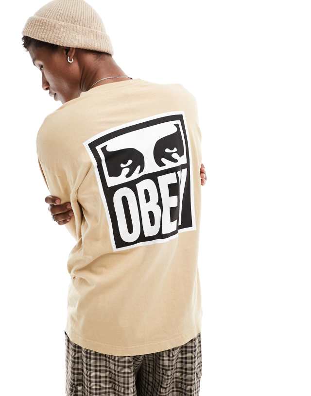 Obey - icon eyes 2 long sleeve top in beige