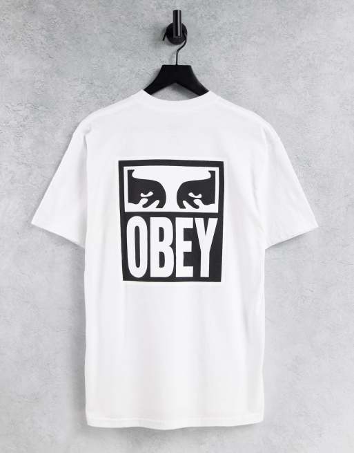 送料無料 オベイ Obey メンズ Tシャツ トップス Icon Eyes Back Print T Shirt In White ホワイト 100 本物保証 Www Centrodeladultomayor Com Uy