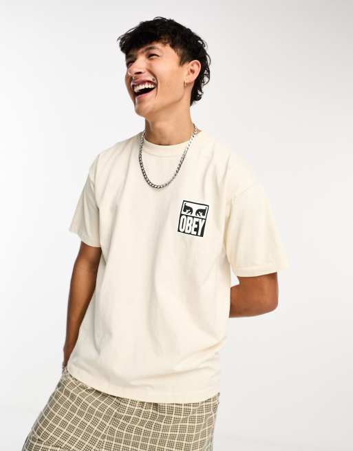 Obey icon eyes backprint t-shirt in off white | ASOS