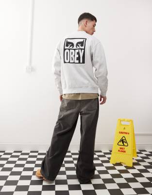 Obey icon eyes graphic sweatshirt in grey φωτογραφία