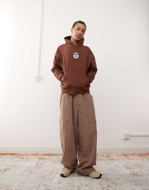 Obey - Icon Eyes - Hoodie van zware stof in bordeauxrood , 2 van 4