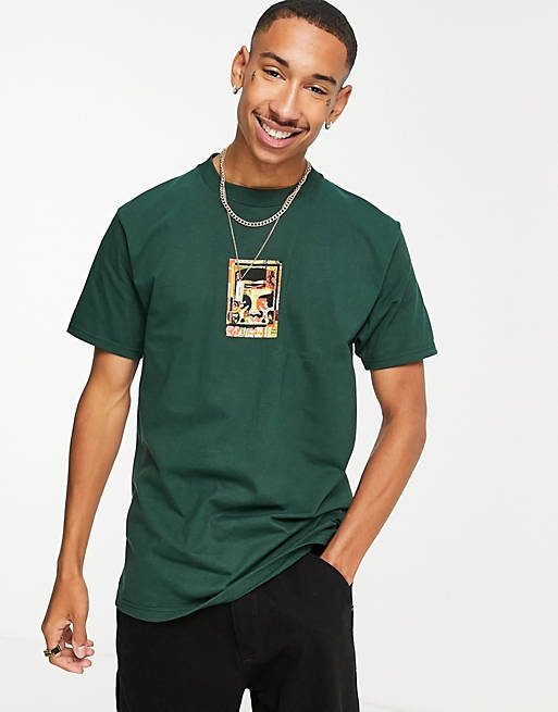  Obey icon face collage print t-shirt in green 