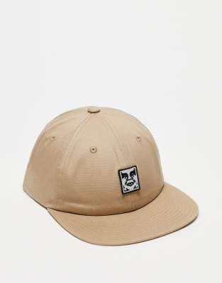 Obey icon patch 6 panel strapback in brown