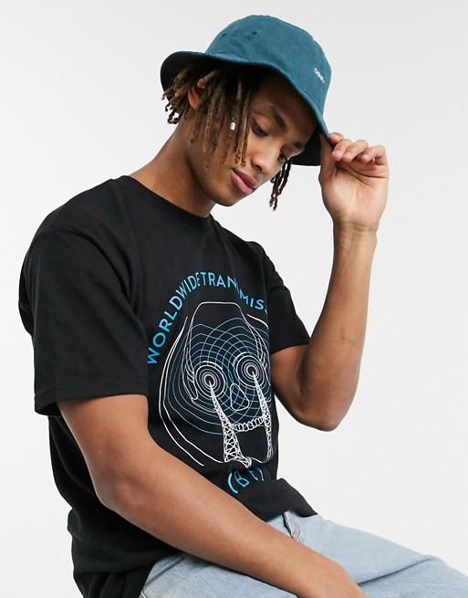 Obey Icon reversible bucket hat in black/teal