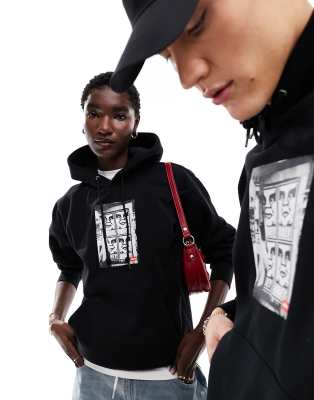 Obey icon unisex photo hoodie in black - ASOS Price Checker