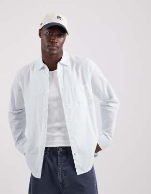 Obey Obey isaac woven long sleeve shirt in blue