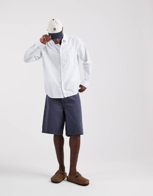 Obey isaac woven long sleeve shirt in blue, 2 of 5