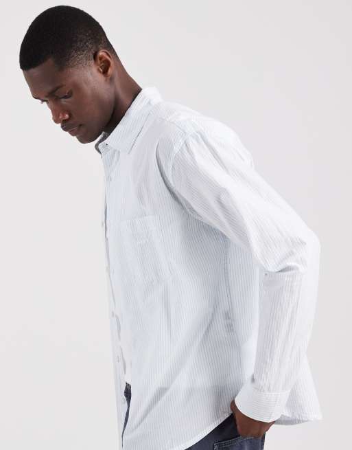 Obey isaac woven long sleeve shirt in blue, 4 of 5