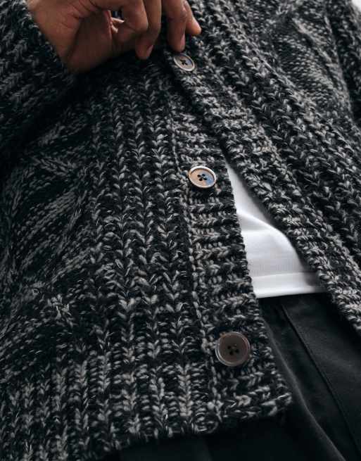 OBEY issar cardigan med knapper i charcoal, 4 af 5