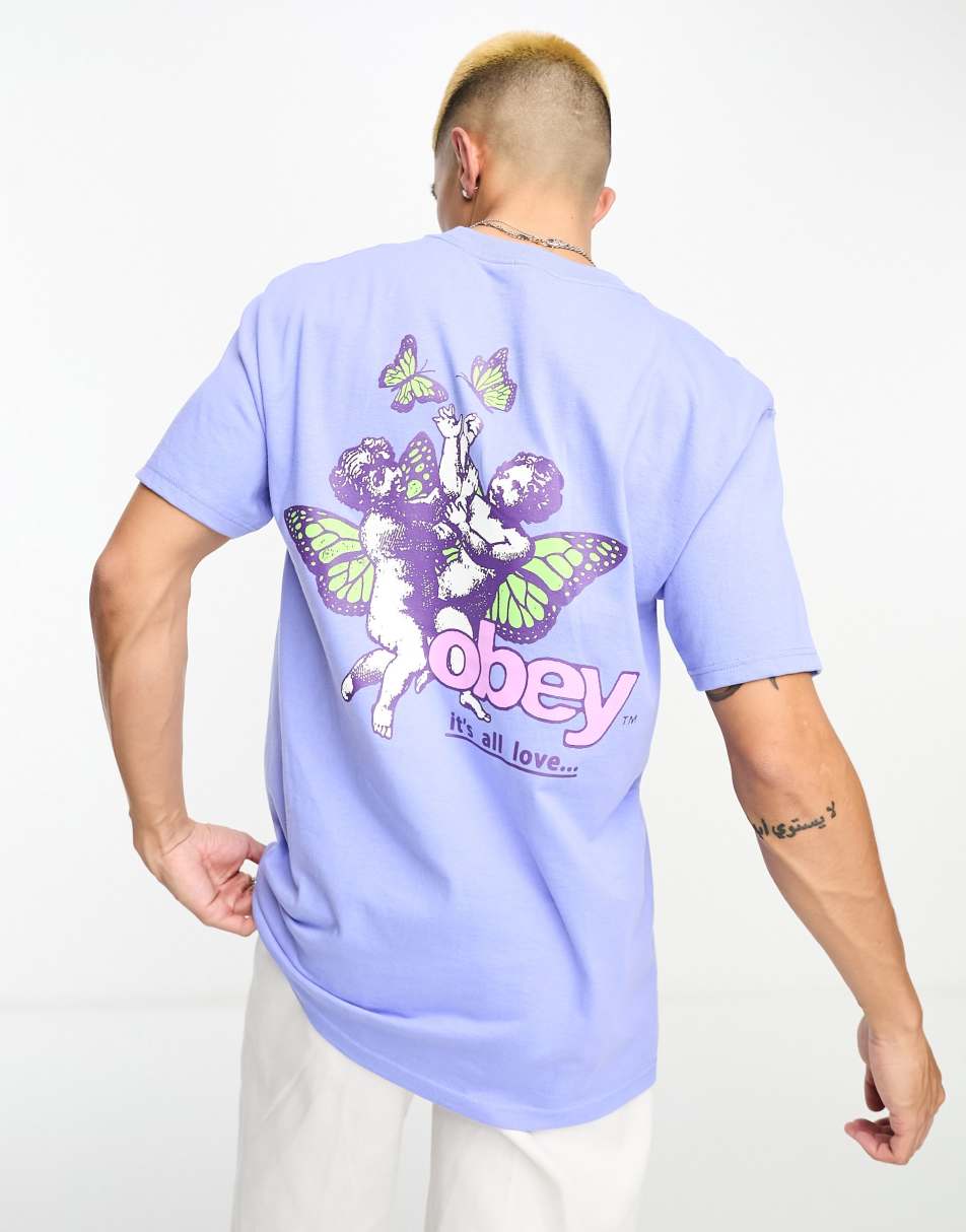 Obey its all love t-shirt in purple