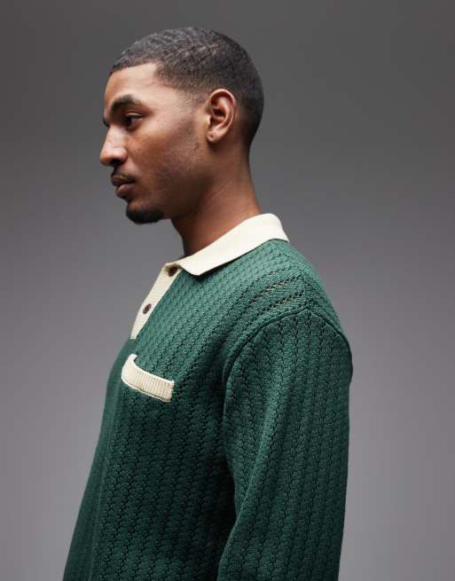 Obey - Jasper - Maglione stile polo verde scuro, 4 di 5