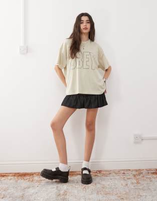 Obey - Johnson - Jersey-Oberteil in Beige mit Logo-Neutral