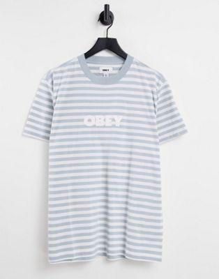 Obey joy stripe t-shirt in grey