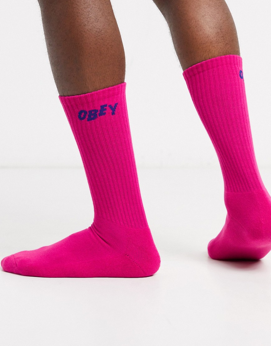Obey Jumbled socks in pink