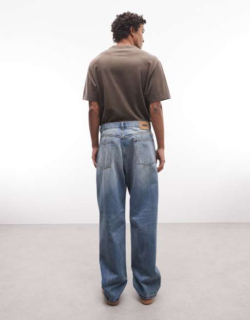 Obey - Klassieke baggy vintage jeans in midwash blauw, 2 van 5