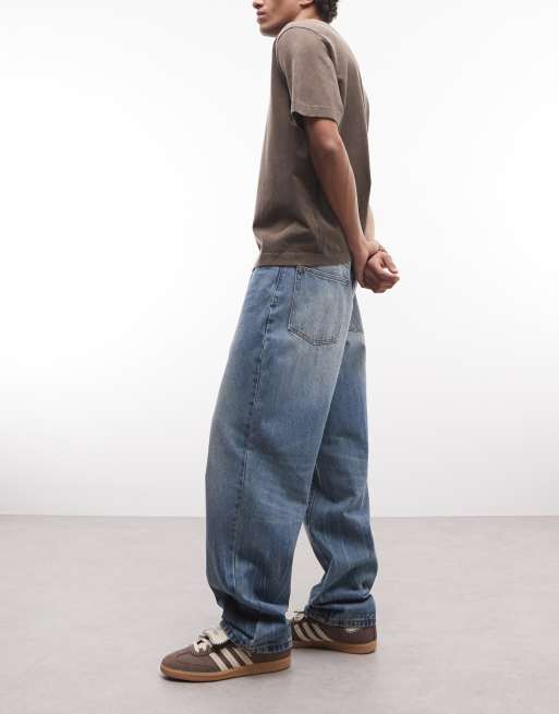 Obey - Klassieke baggy vintage jeans in midwash blauw, 3 van 5
