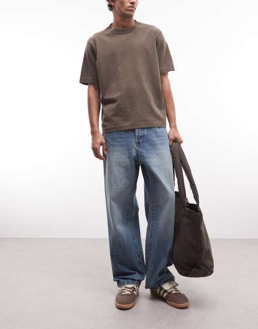 Obey – Klassische weite Jeans in mittelblauer Vintage-Waschung