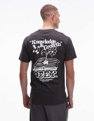 Obey - Knowledge & Growth - T-shirt - Noir délavé