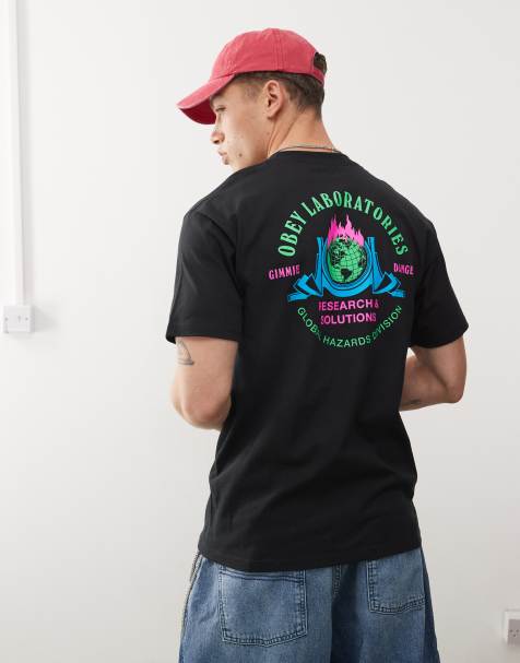 Obey laboratories graphic t-shirt in black - view 1