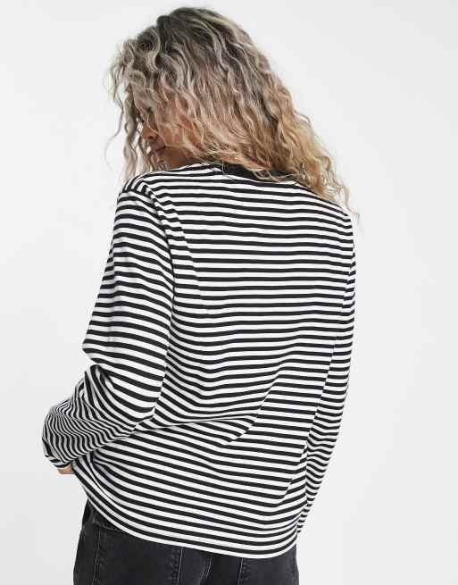 Obey – Langärmliges Shirt in Schwarz und Weiß gestreift mit Sonnenblumenmotiv, 4 von 4