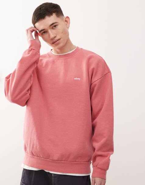 Obey – Langärmliges T-Shirt in Pigment-Mineralrot mit Logo - view 1