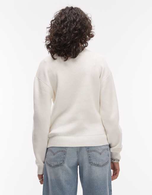 Obey – League – Sweatshirt in Cremeweiß mit Rundhalsausschnitt und Logo, 4 von 4